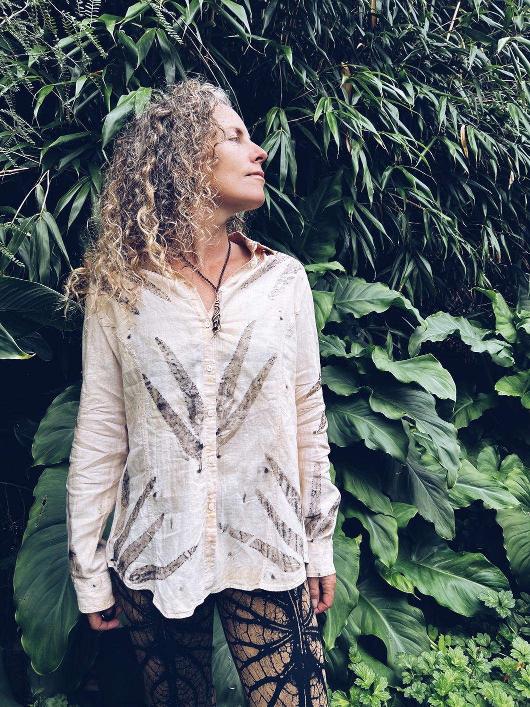 Wild Eucalyptus shirt ~ Linen ~ M