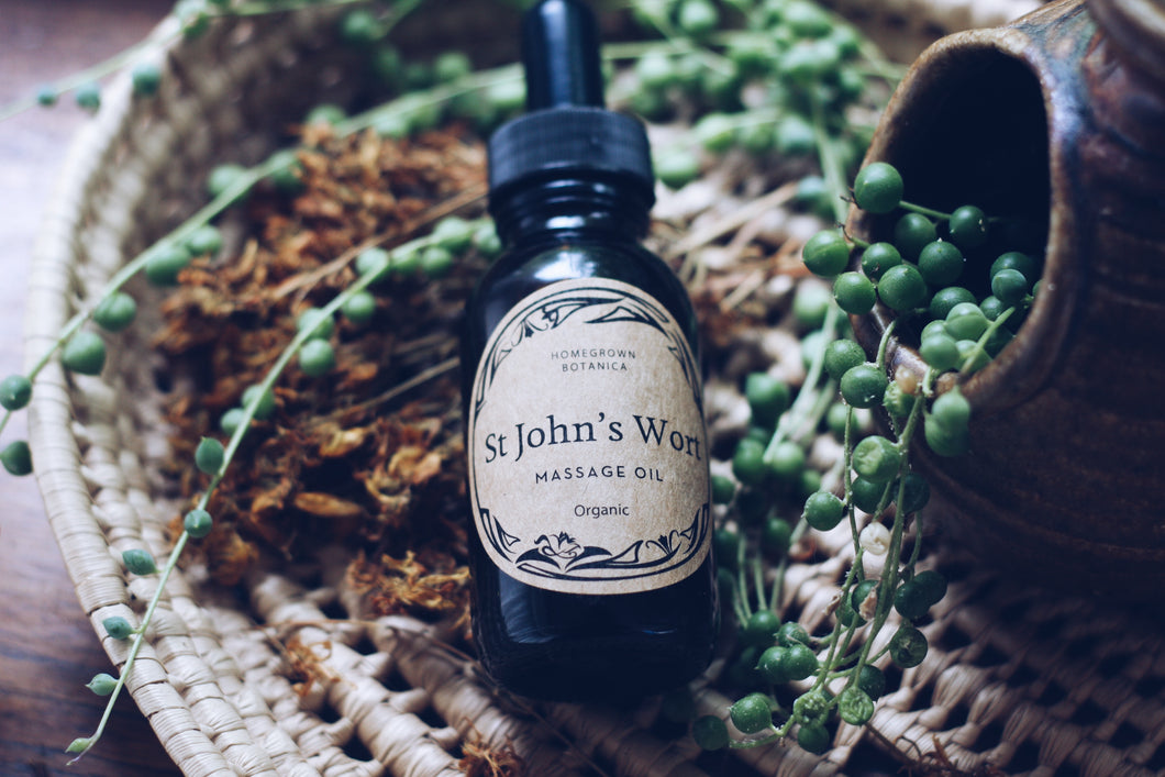 St John's Wort Oil, Muscle Rub / Massage Oil - Homegrown Botanica