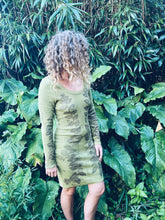 Load image into Gallery viewer, Wild Weed Green Dress - Cotton S/M - Homegrown Botanica
